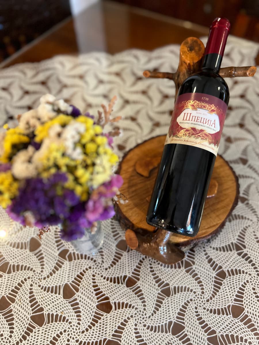 Bottles of bermet dessert wine from Sremski Karlovci