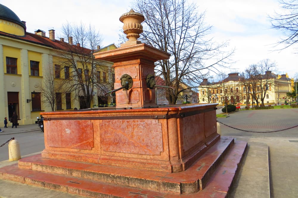 The Four Lions fountain on the main square of Sremski Karlovci