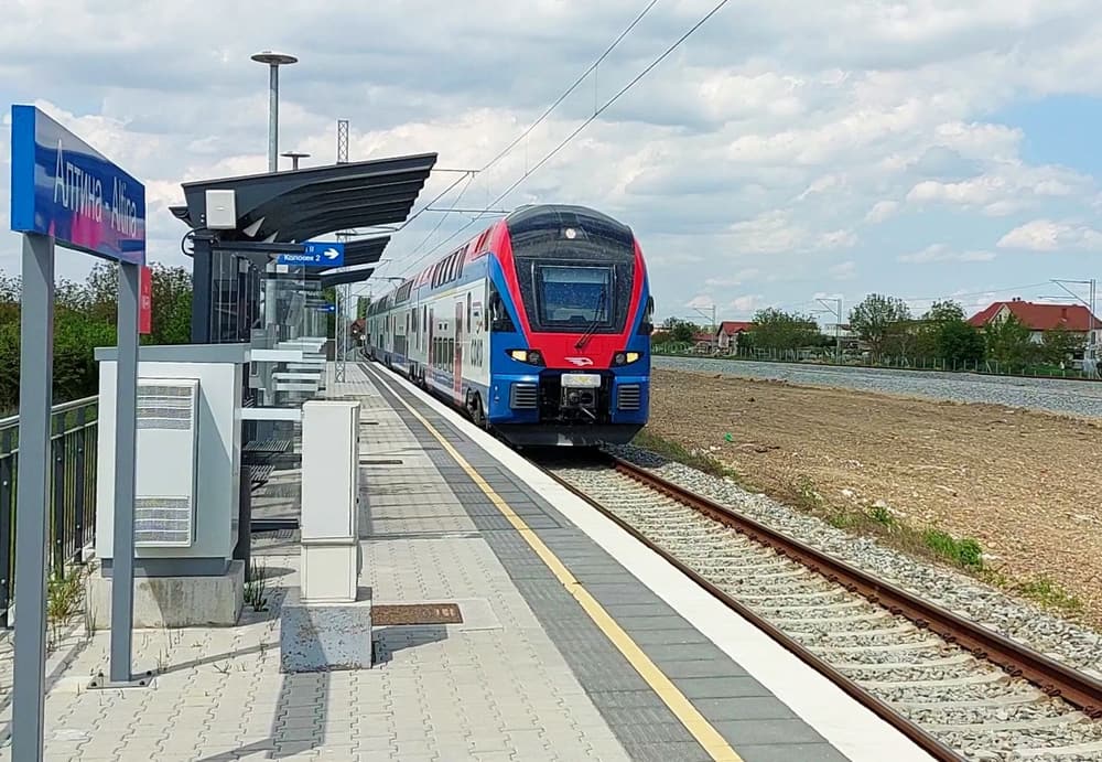 A modern train on the Belgrade–Novi Sad line